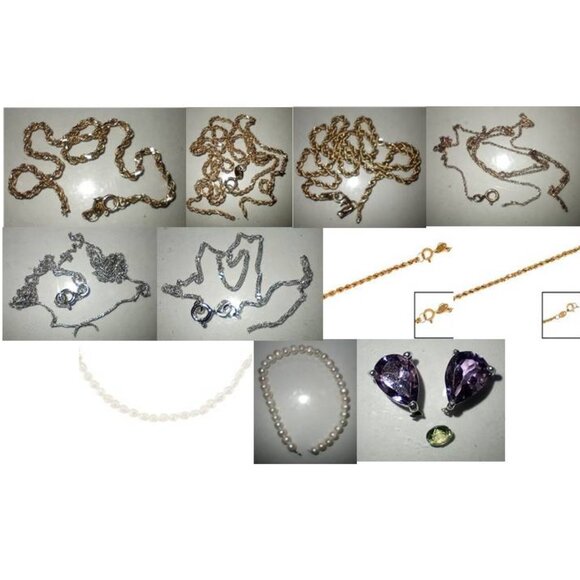 Scratch&Dent – Gold Chains & Pearl Strands – ~7.37g Gold -- ~200ctw Pearls - Picture 1 of 12